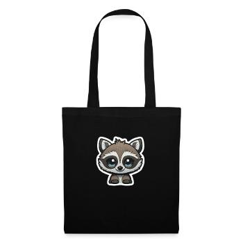 Baby Waschbär - Stoffbeutel - Schwarz - Vorne