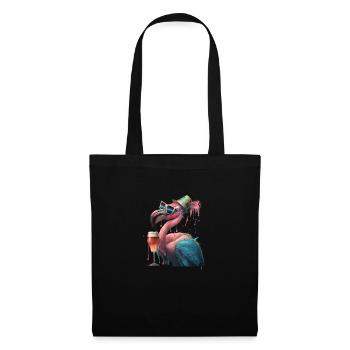 Flaminog frais avec de la bière à la fête - Sac en tissu - noir - Devant