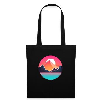 Mountain Landscape Geometric Art - Tote Bag - black - Front