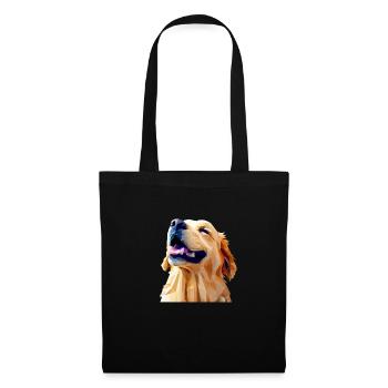 origami d'un chien golden retriever heureux - Sac en tissu - noir - Devant