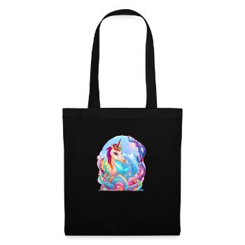 Licorne Créature mythique Fille Licorne Licornes - Sac en tissu - noir - Devant