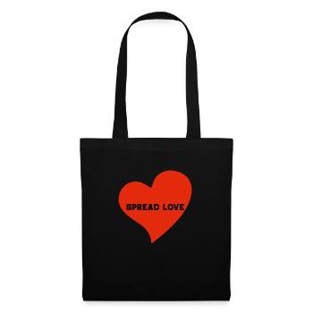 Logo Spread Love en forme de cœur - Sac en tissu - noir - Devant