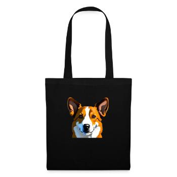 Dessin réaliste de chien brun clair - Sac en tissu - noir - Devant