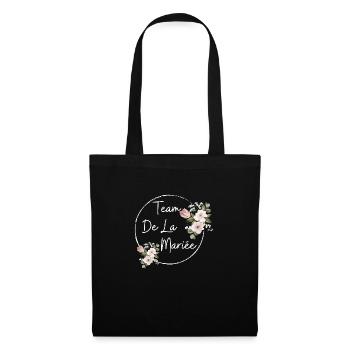 team de la Mariée evjf t-shirt assorti floral - Sac en tissu - noir - Devant