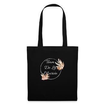 team de la Mariée evjf t-shirt assorti floral - Sac en tissu - noir - Devant