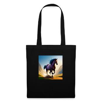 Galloping horse in sand - Tote Bag - black - Front