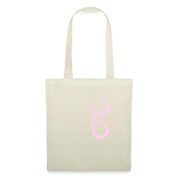 Motif rose fleurs et boucles - Sac en tissu - nature - Devant