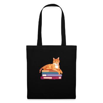 Cat Book Kitten Domestic Cat Books Reading Cats - Tote Bag - black - Front