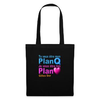 Je veux etre ton plan coeur disign - Sac en tissu - noir - Devant