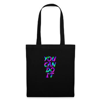 Neon - Lettering - You Can Do It - pos - Stoffbeutel - Schwarz - Vorne