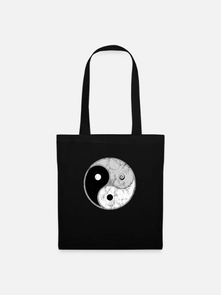 Dreifaches Yin Yang, Gankyil, Tao, Zen Buddhismus - Stoffbeutel - Schwarz