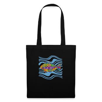 Poisson - Sac en tissu - noir - Devant