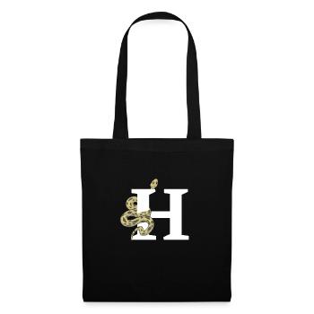 Lettre h serpent - Sac en tissu - noir - Devant