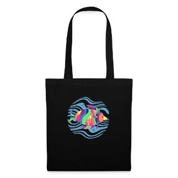 Poisson - Sac en tissu - noir - Devant