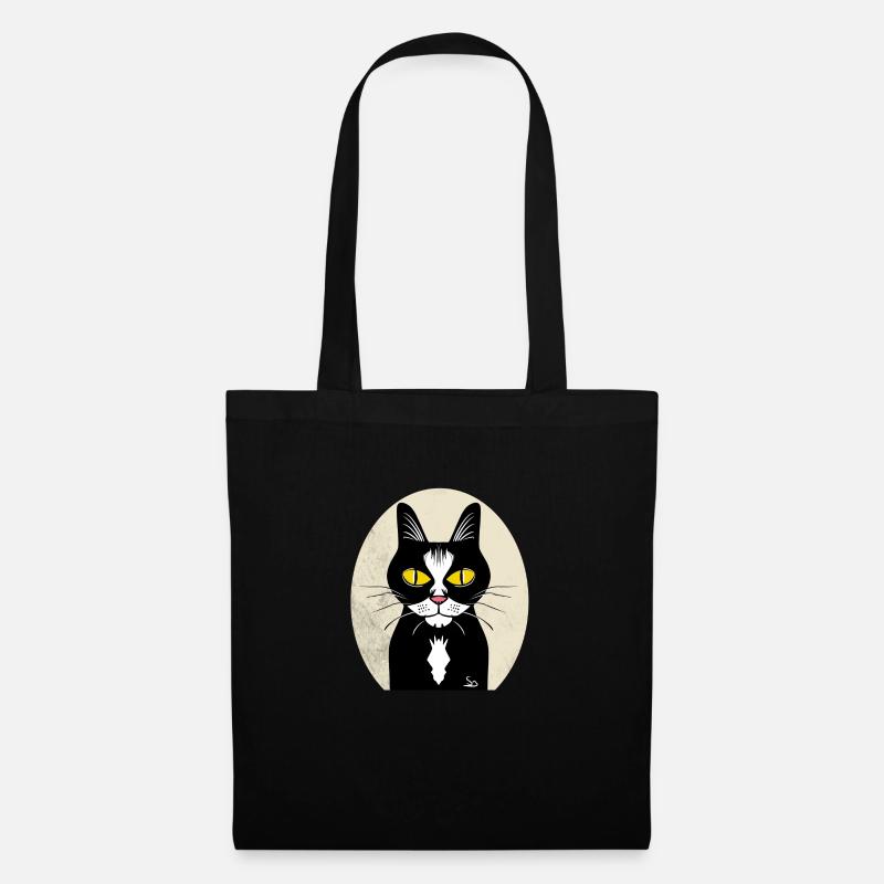 Chat noir dans un cadre classique - Sac en tissu - noir