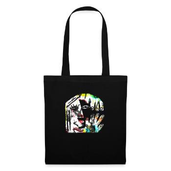 Illusion d’optique art psychédélique rétro formes sexe - Sac en tissu - noir - Devant