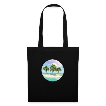 Sommerurlaub Strand Sonne Palmen Insel Palme - Stoffbeutel - Schwarz - Vorne