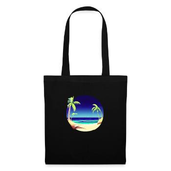 Vacances d’été Palm Island Beach Sun Palm - Sac en tissu - noir - Devant