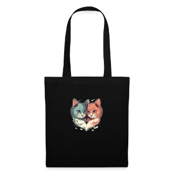 Cuddling cats - Tote Bag - black - Front