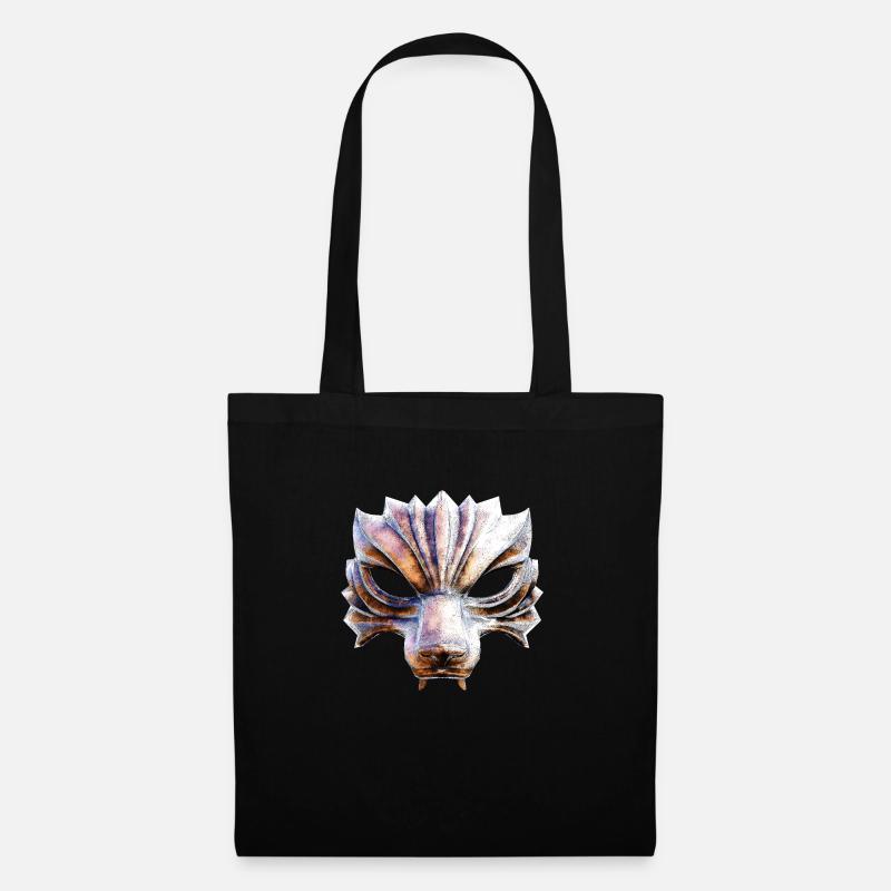 Wolf Krieger Maske - Stoffbeutel - Schwarz