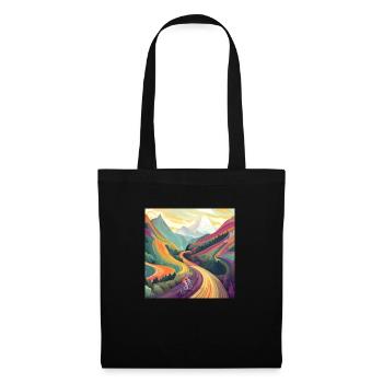 Cyclist uphill at sunset - Tote Bag - black - Front