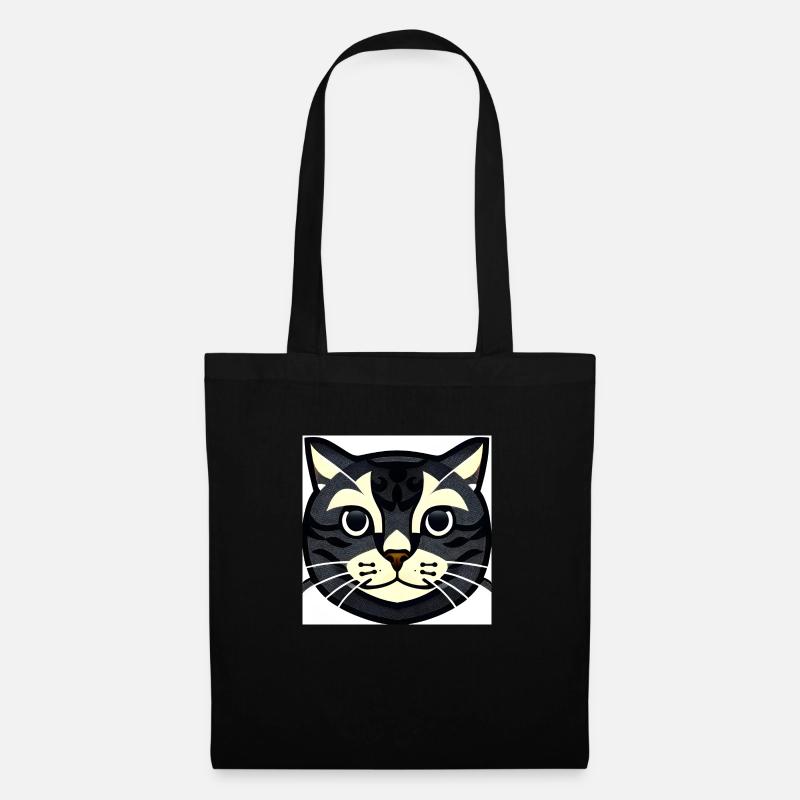 Katzen Shirt - Stoffbeutel - Schwarz