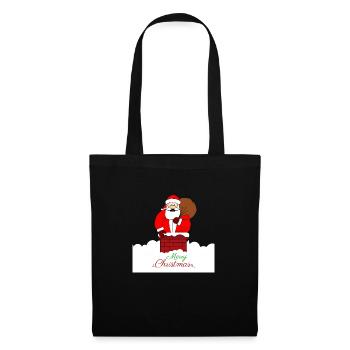 Merry Christmas stuck fat santa - Tote Bag - black - Front