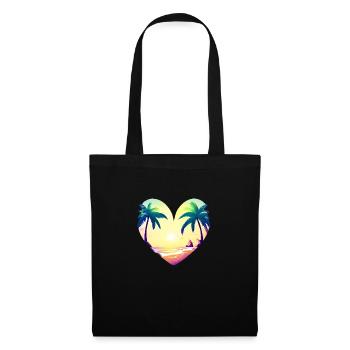 beach island palm trees sun summer vacation palm tree - Tote Bag - black - Front