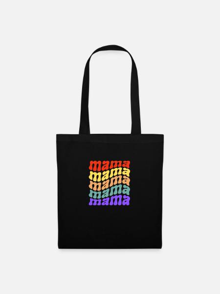 Retro Mama Wellen Slogan Multicolor - Stoffbeutel - Schwarz