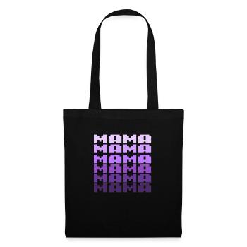 MAMA Retro Schriftzug 8bit - Stoffbeutel - Schwarz - Vorne