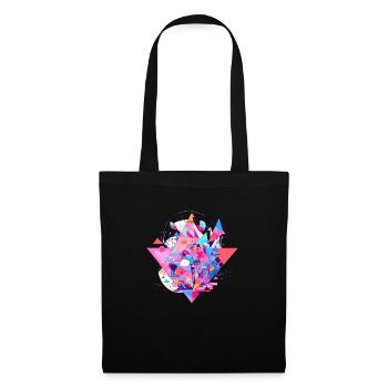 Géométrie abstraite - Sac en tissu - noir - Devant
