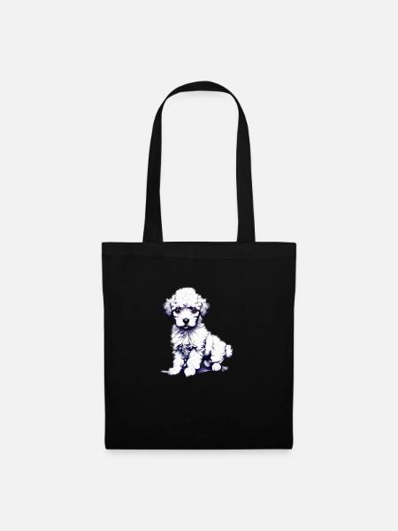 Hundewelpe Pudel Hundeliebe Pudelwelpe Hundehalter - Stoffbeutel - Schwarz