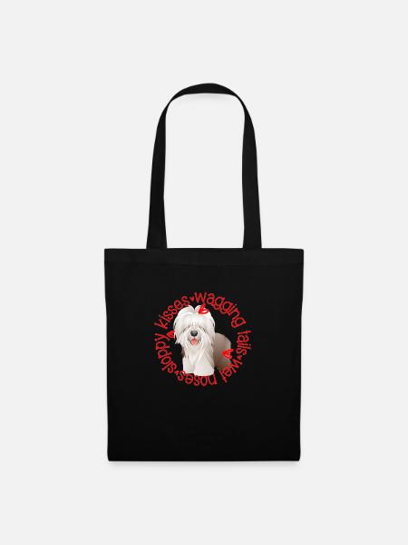 Cute Bearded Collie sloppy kisses - Tote Bag - black