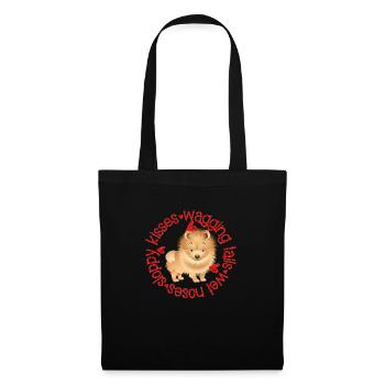 Cute Pomeranian, sloppy kisses - Tote Bag - black - Front