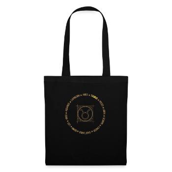 Cercle du zodiaque Taureau - Sac en tissu - noir - Devant