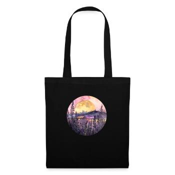 Sonnenuntergang & Lavendel – Farben der Ruhe - Stoffbeutel - Schwarz - Vorne
