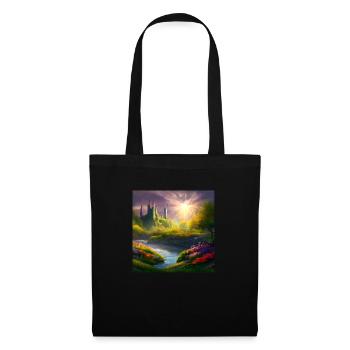Peinture d’un paysage fantastique au lever du soleil - Sac en tissu - noir - Devant
