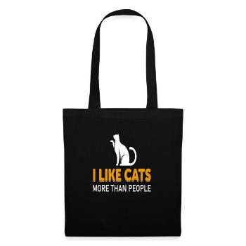 I like Cats more than People - Tote Bag - black - Front