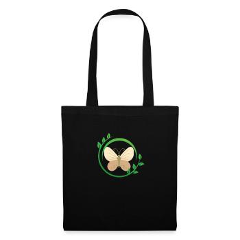 Nature et papillon - Sac en tissu - noir - Devant