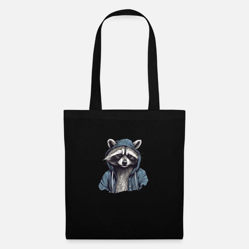 Cooler Waschbär6 - Stoffbeutel - Schwarz