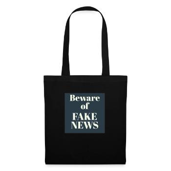 FAKE NEWS Text Design - Tote Bag - black - Front
