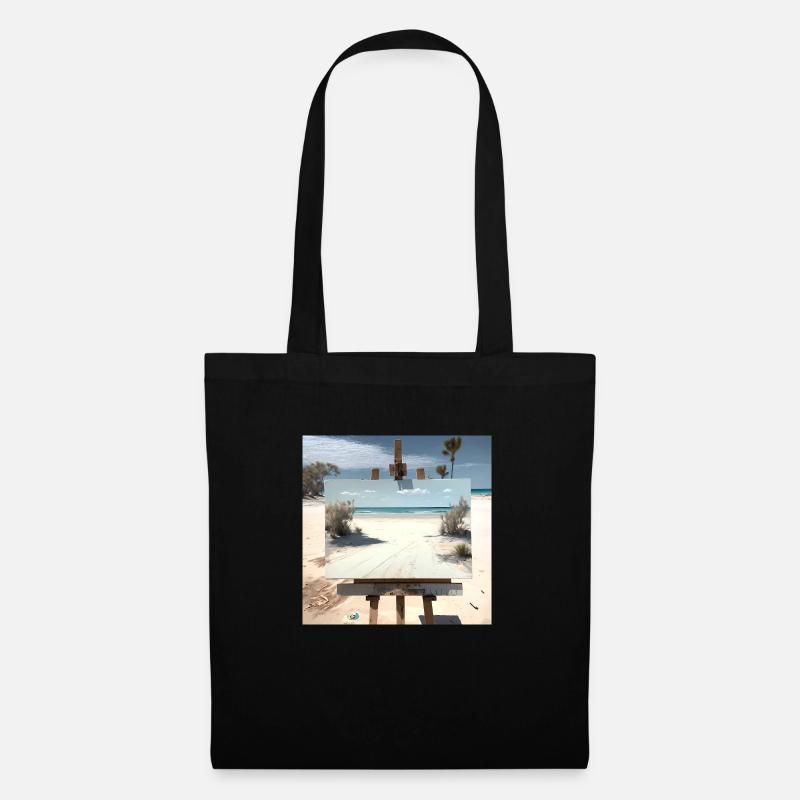 Strandaussicht - Stoffbeutel - Schwarz