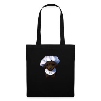 Caniche Chiot Chien Propriétaire Chien Chiot Caniche Chien Amour - Sac en tissu - noir - Devant