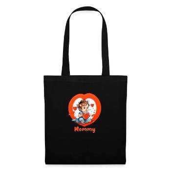 Je coeur maman - Sac en tissu - noir - Devant
