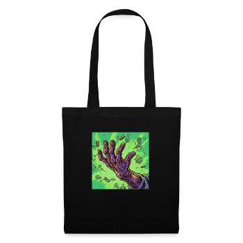 Main zombie avec de l’argent - Sac en tissu - noir - Devant