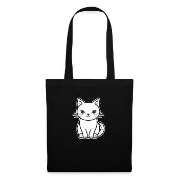 Chat chaton chaton dame - Sac en tissu - noir - Devant