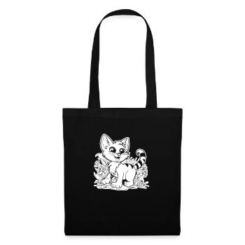 Chat chaton chaton dame - Sac en tissu - noir - Devant