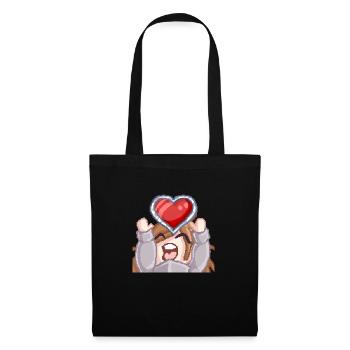 Pillowg1rl Emote mit Herz - Stoffbeutel - Schwarz - Vorne
