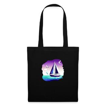 Voilier Voilier Voilier Voile Voile Marin - Sac en tissu - noir - Devant