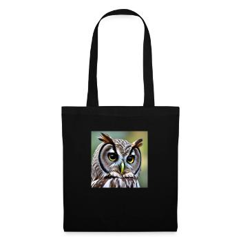 Hibou - Sac en tissu - noir - Devant